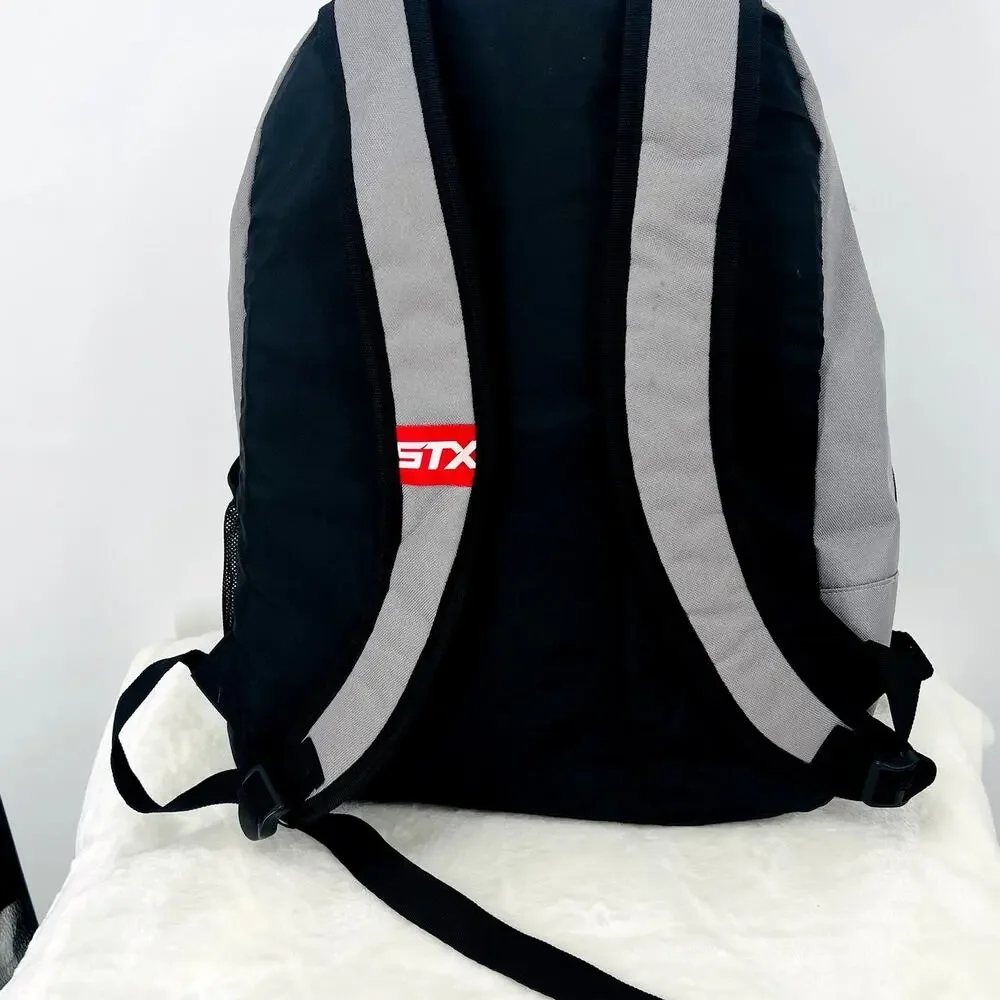 STX Sidewinder Lacrosse Backpack  Gray Black Blue Logo 18'' Tall School Work Gym